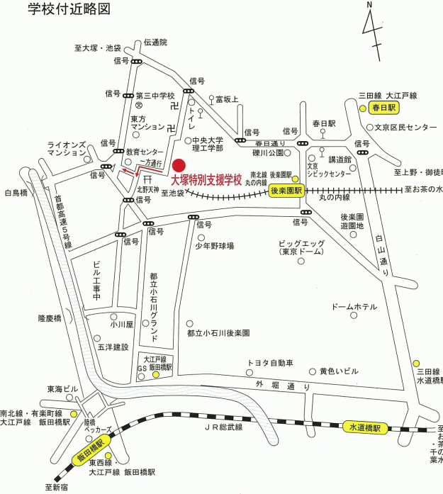 飯田橋駅からの地図